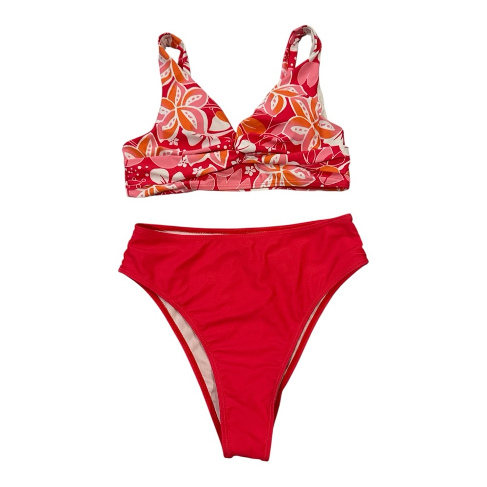 Hot pink Floral Bikini with padding